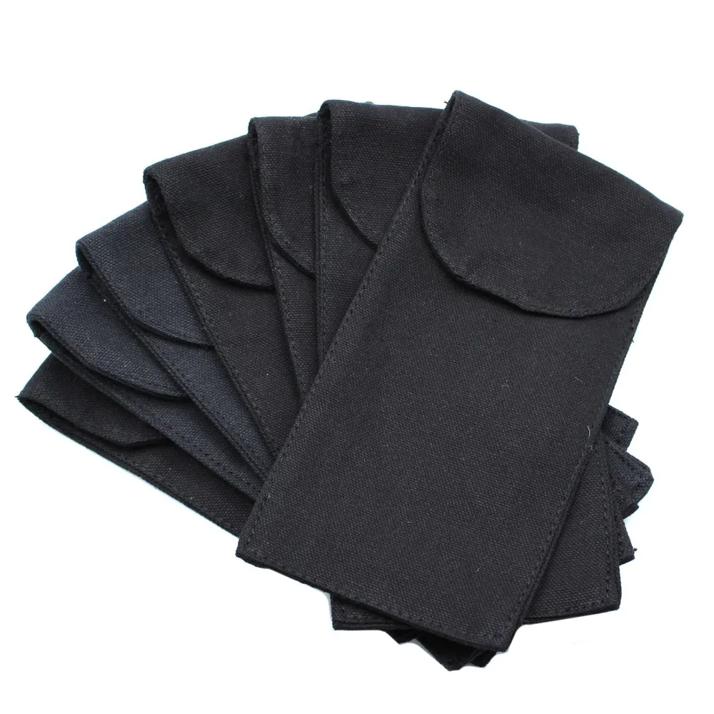 Valjak za lice od dragog kamena s pamučnom torbicom crni 19x9cm