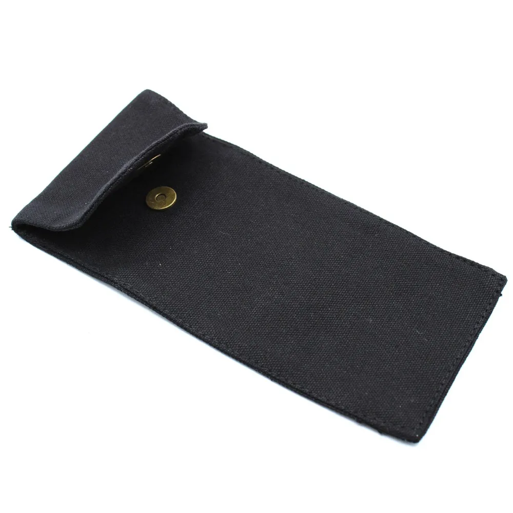 Valjak za lice od dragog kamena s pamučnom torbicom crni 19x9cm