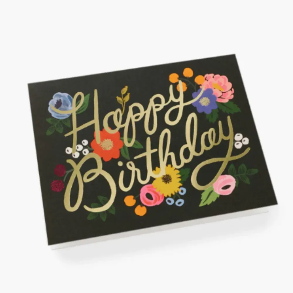 Vintage Blossoms Birthday Greeting Card
