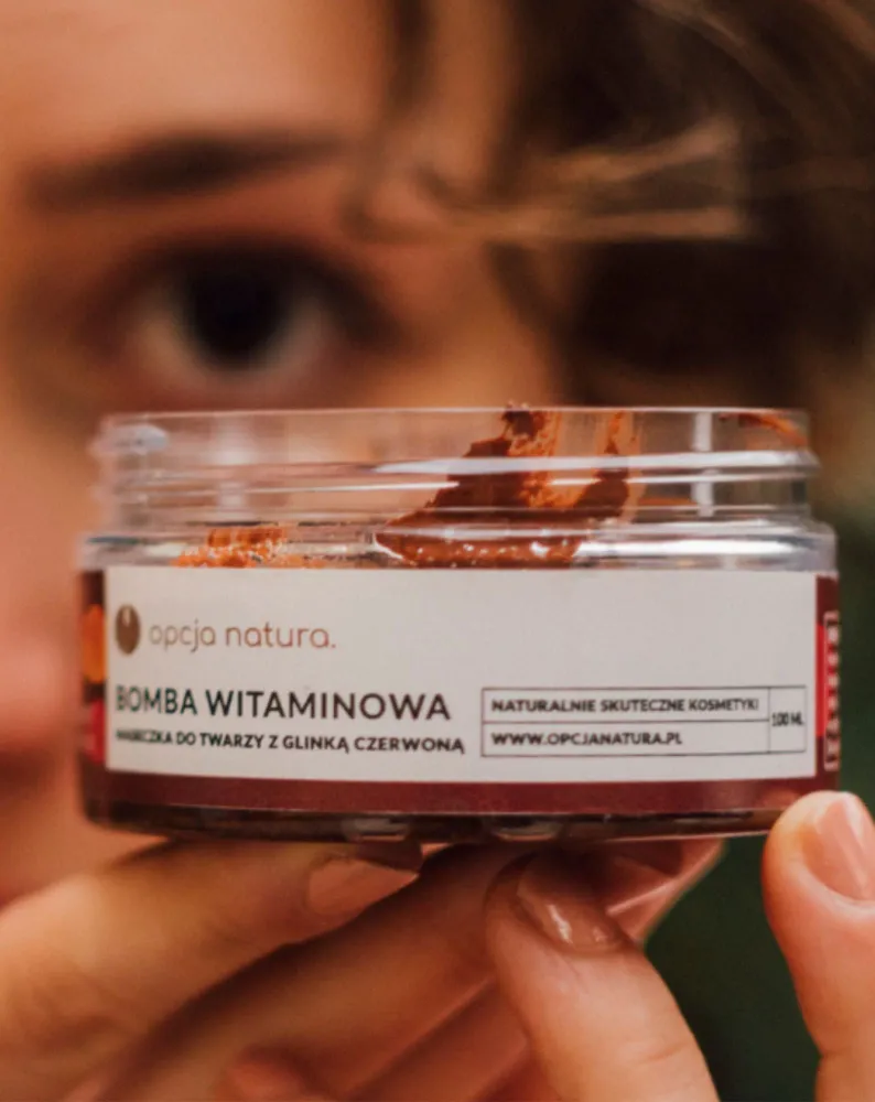 Vitaminska bomba maska za lice i tijelo s crvenom glinom, 100% prirodna Opcja Natura