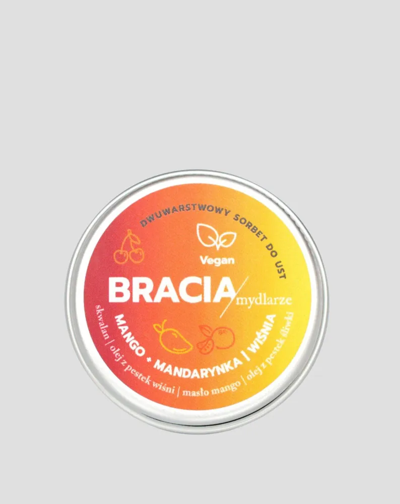 Voćni sorbet za suhe i ispucale usne, trešnja, mango i mandarina Bracia Mydlarze