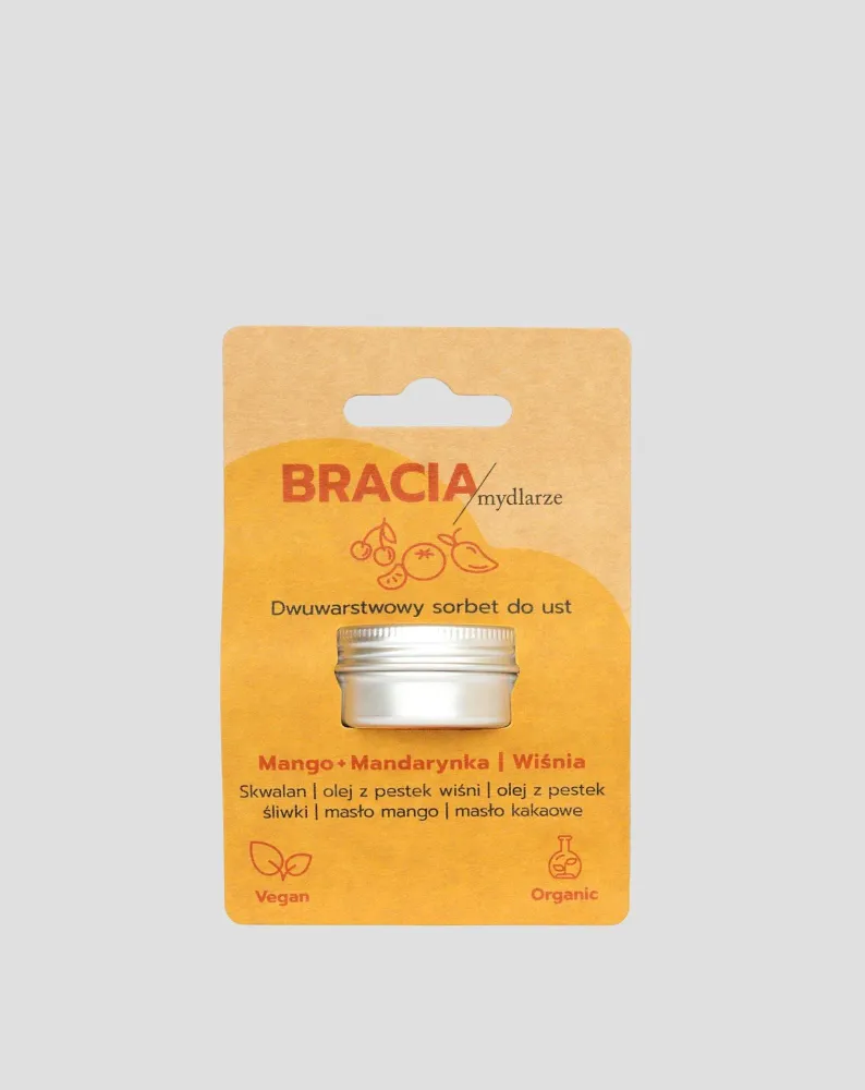 Voćni sorbet za suhe i ispucale usne, trešnja, mango i mandarina Bracia Mydlarze