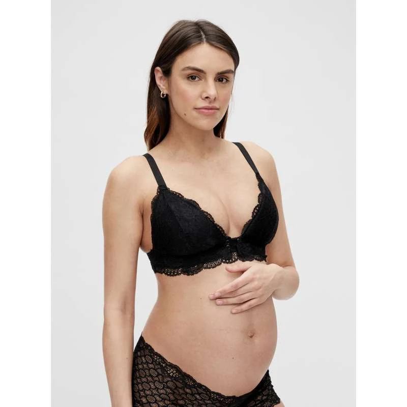 Mamalicious MLZENINA Grudnjak za dojenje s čipkom - Charcoal