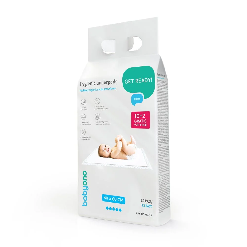 BabyOno Podloga za prematanje 10 kom 40x60 cm + 2 kom gratis