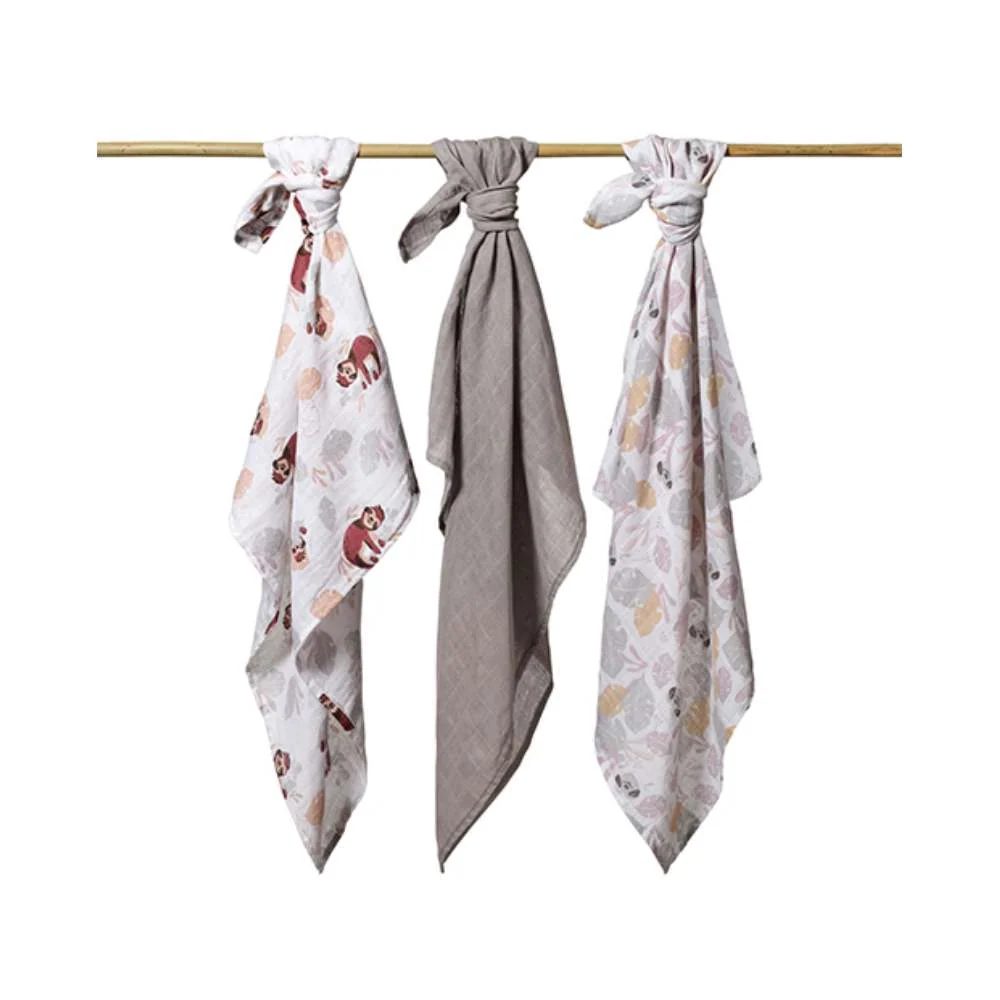 BabyOno Tetra pelene Muslin Ljenjivac, sive