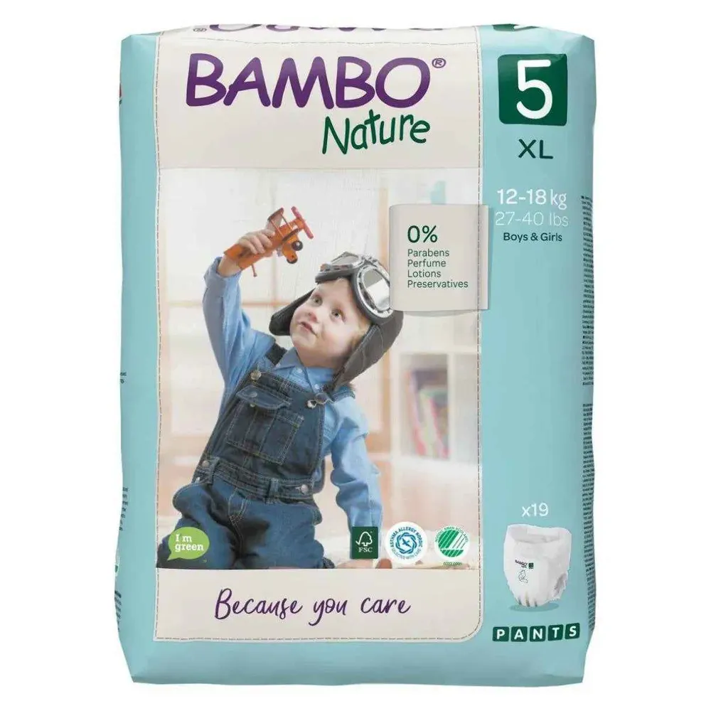 Bambo Nature® Hlačne pelene Junior Size 5 (12-18 kg) 19 kom