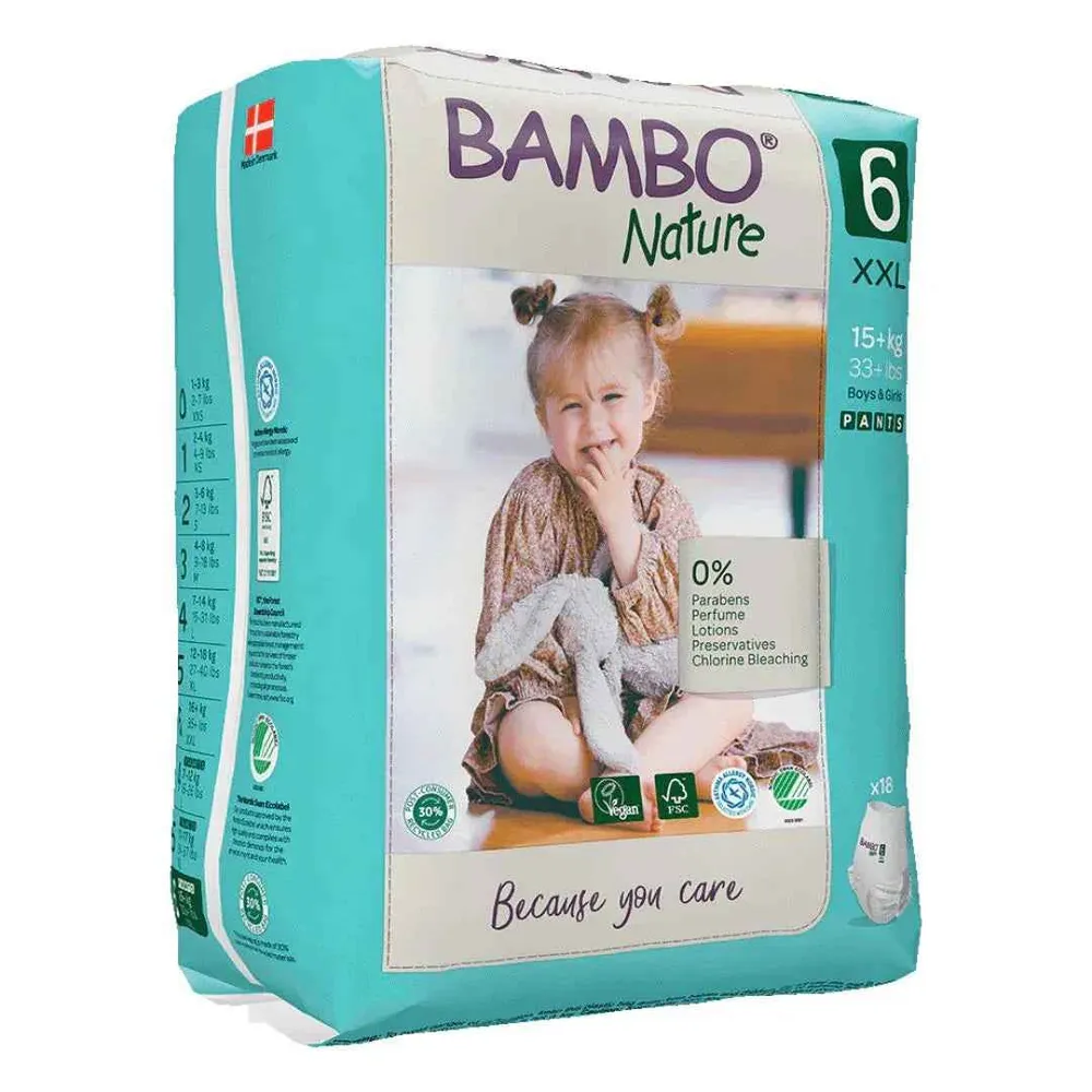 Bambo Nature® Hlačne pelene XXL Veličina 6 (15+ kg) 18 kom