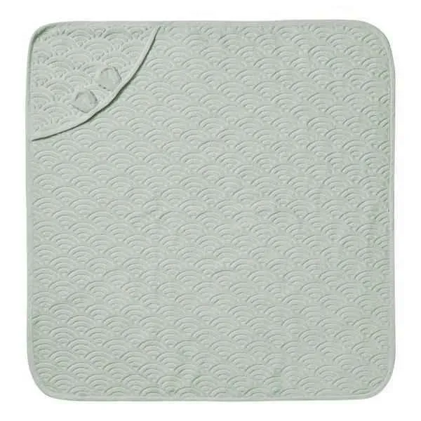 CamCam® Ručnik s kapuljačom i ušima GOTS Dusty Green 80x80