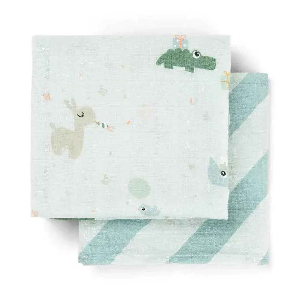 Done Deer® Komplet tetra pelena Celebration Blue 65x65