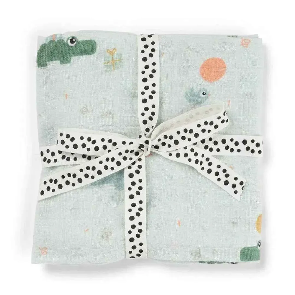 Done Deer® Pelena za povijanje Celebration Blue 120x120