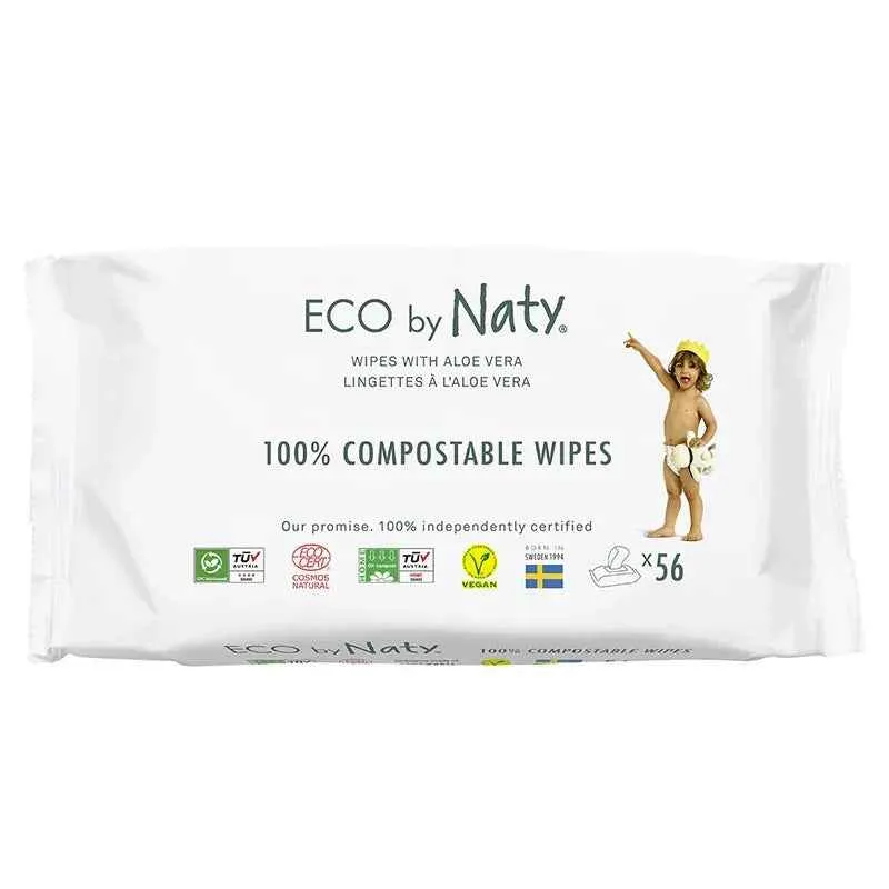 Eco Naty® Vlažne maramice Aloe 56 komada