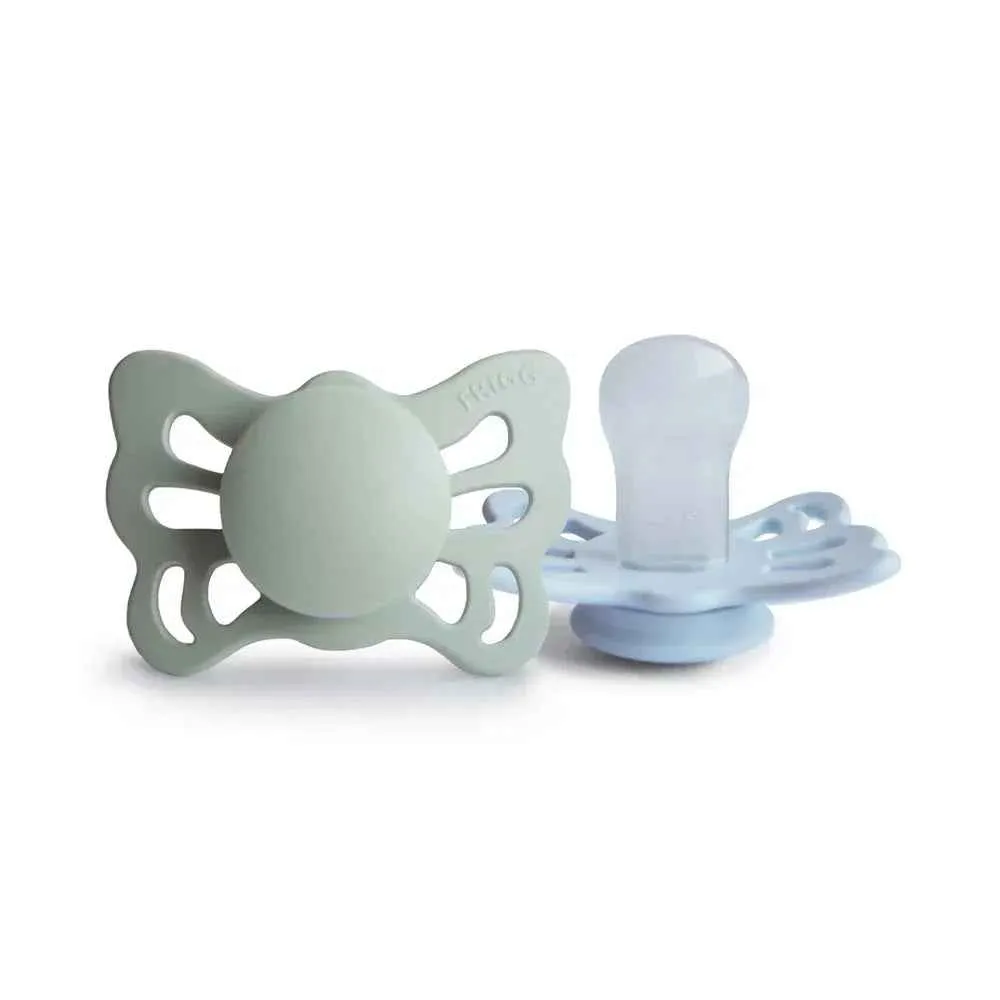 Frigg® Anatomska silikonska duda Butterfly Sage/Powder Blue (0-6m)