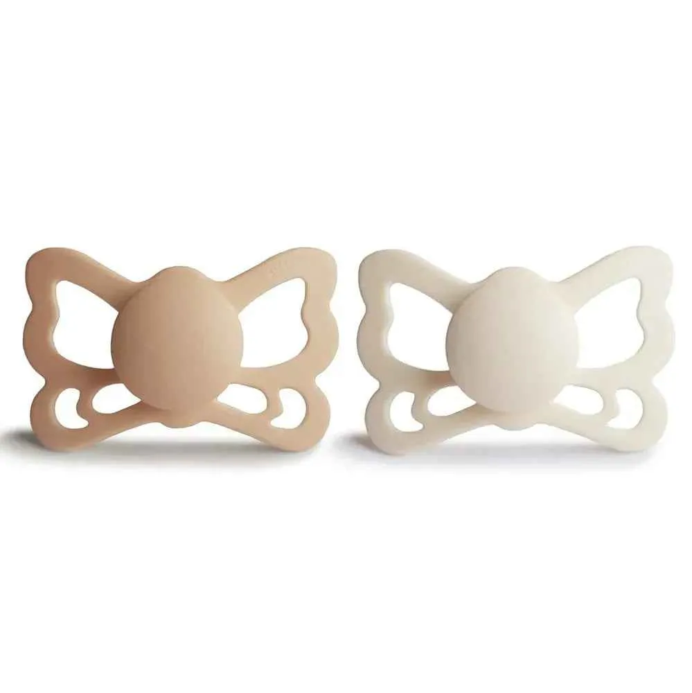 Frigg® Anatomska silikonska duda Butterfly Silky Satin/Cream (6-18m)