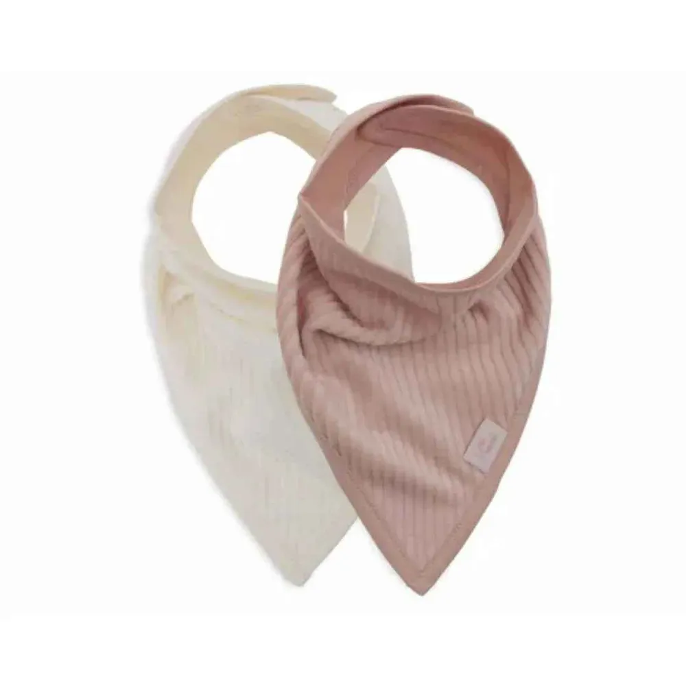 Jollein® Pamučni podbradnjak Velvet Rib Wild Rose/Ivory 2 komada