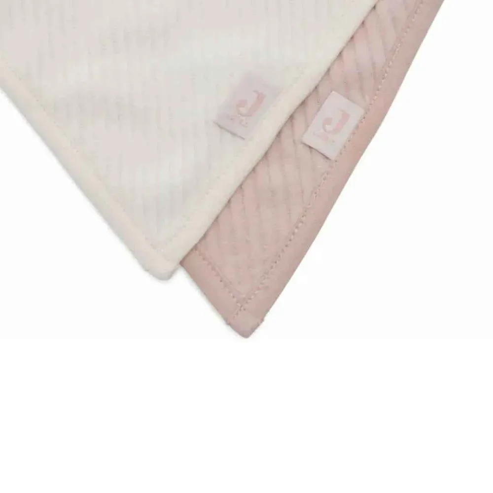 Jollein® Pamučni podbradnjak Velvet Rib Wild Rose/Ivory 2 komada