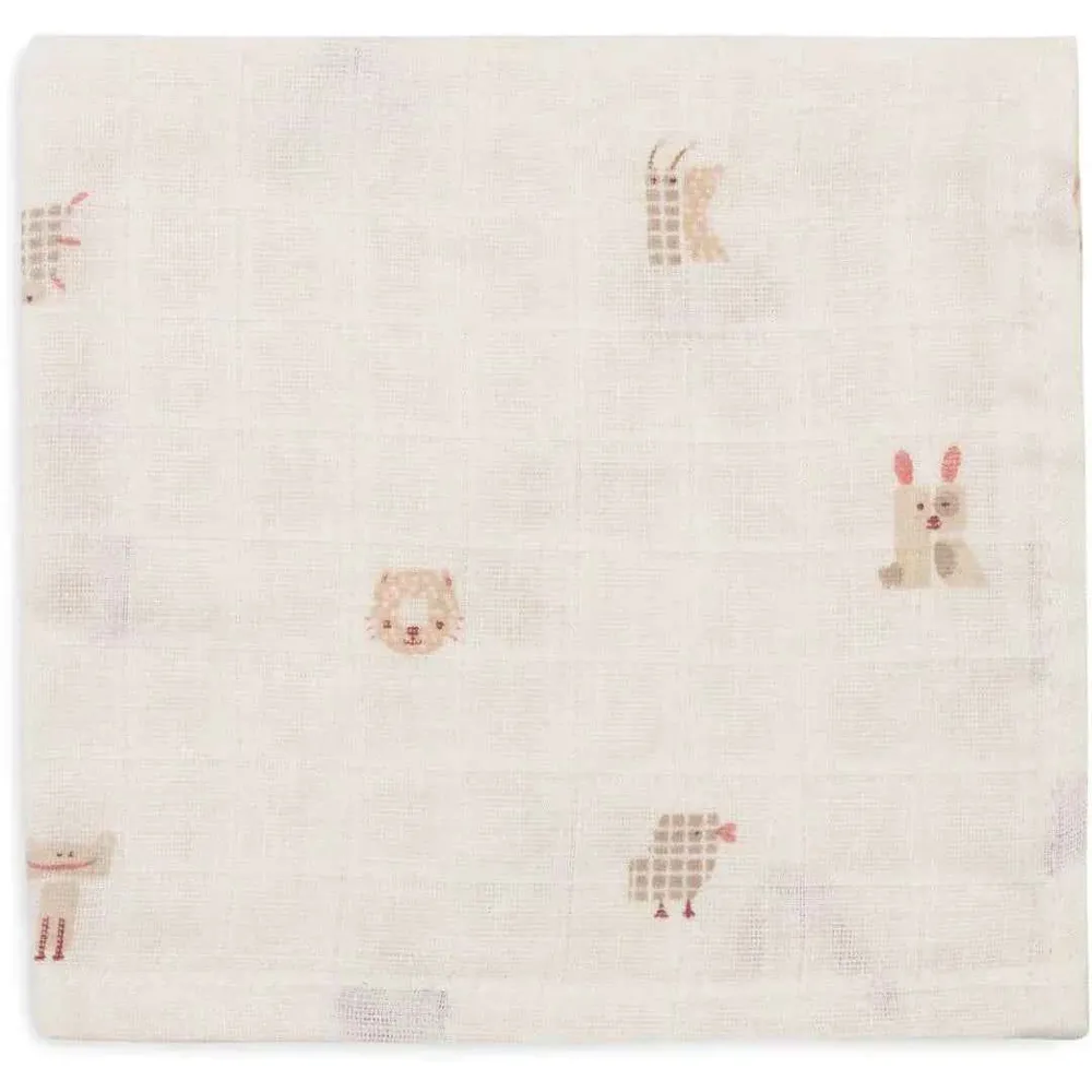 Jollein® Set 3 tetra pelene Animal Friends 31 × 31 cm