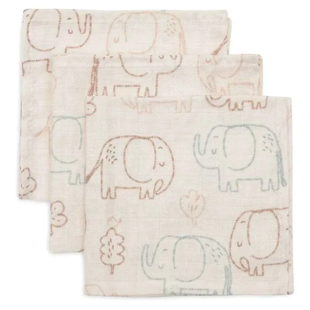 Jollein® Set 3 tetra pelene Elephant Tales 31 × 31 cm
