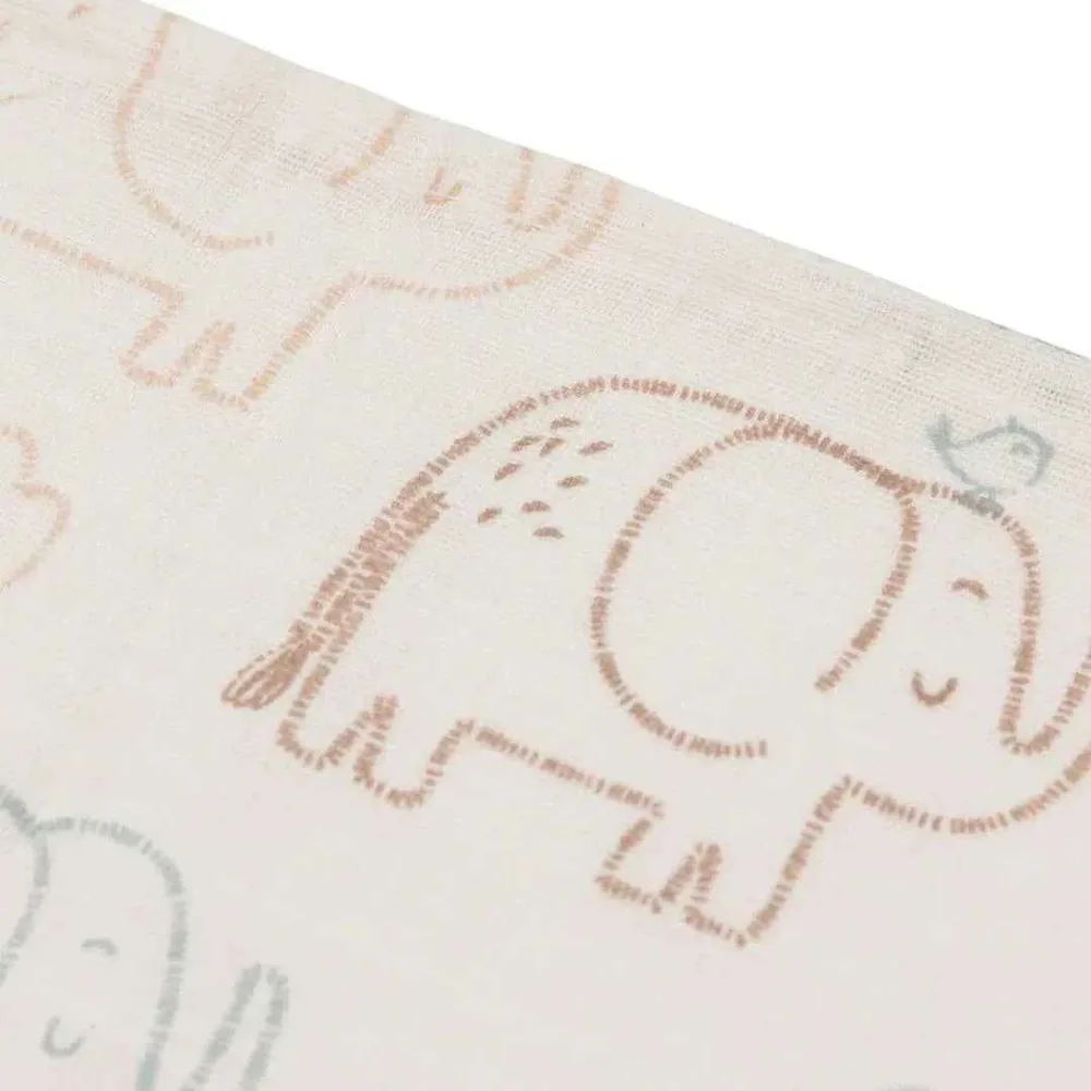 Jollein® Set 3 tetra pelene Elephant Tales 31 × 31 cm