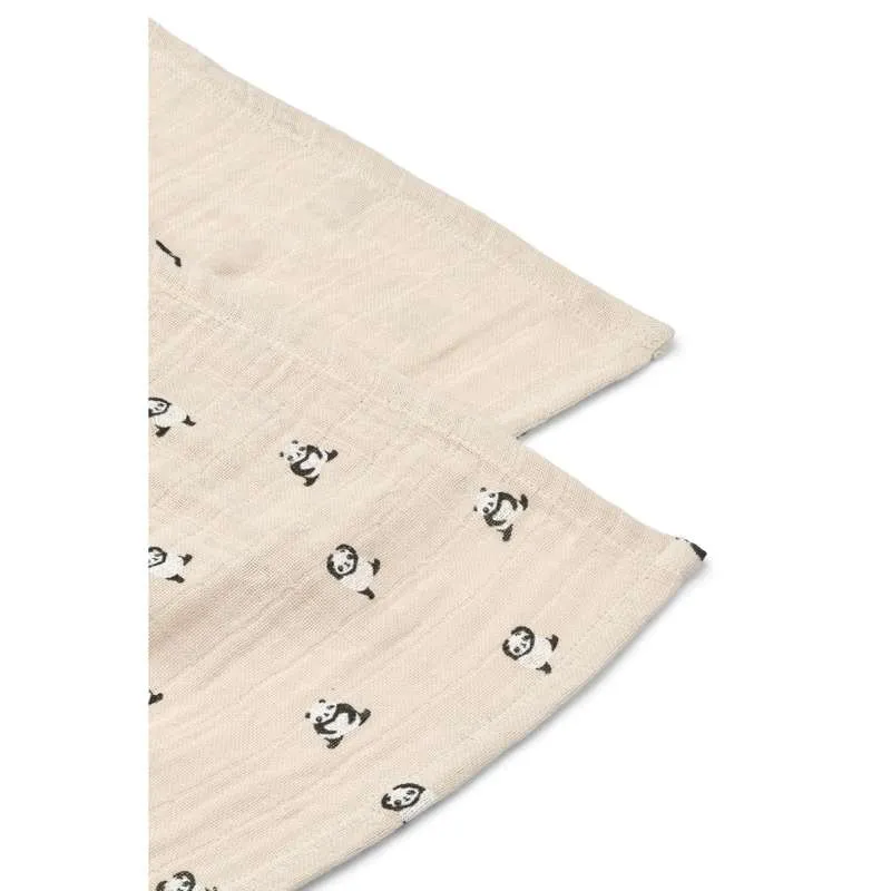 Liewood Lewis Muslin Tkaninske pelene - 2-pak - Mini Panda/Sandy Mix