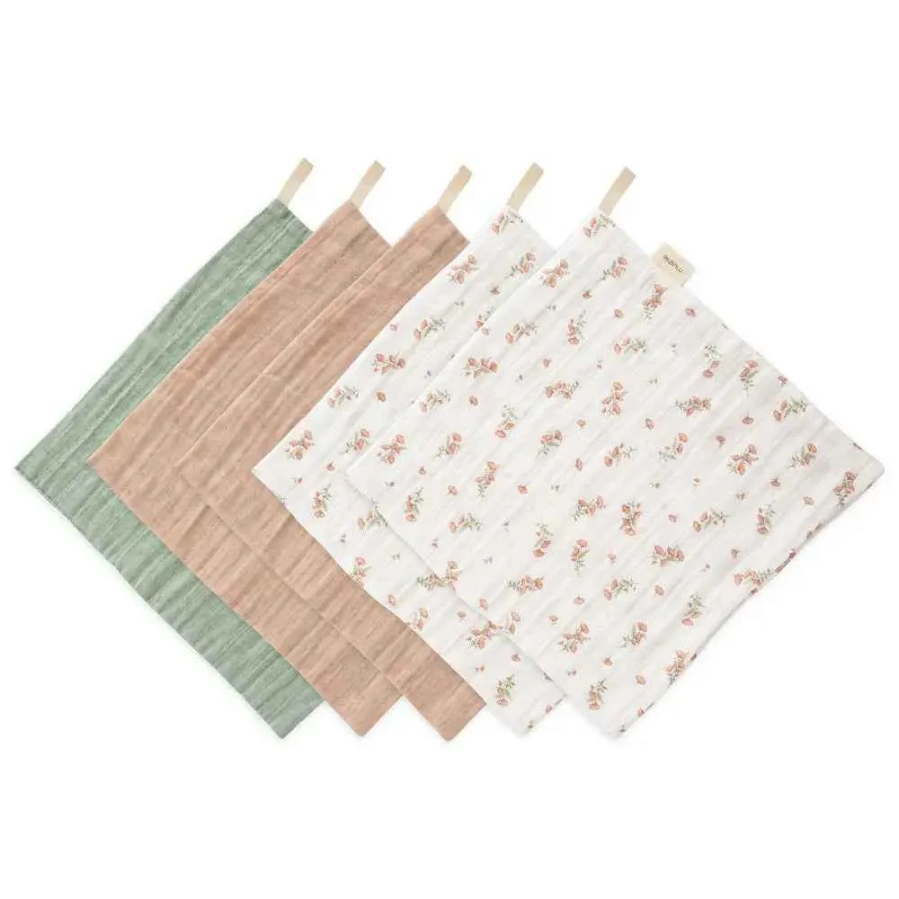 Mushie® krpe za kupanje 5 kom Pink Flowers 30x30