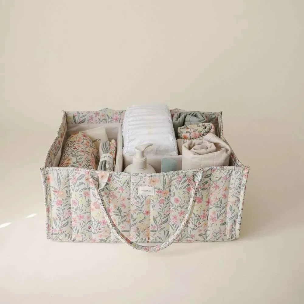 Mushie® Organizator za pelene Pastel Blooms