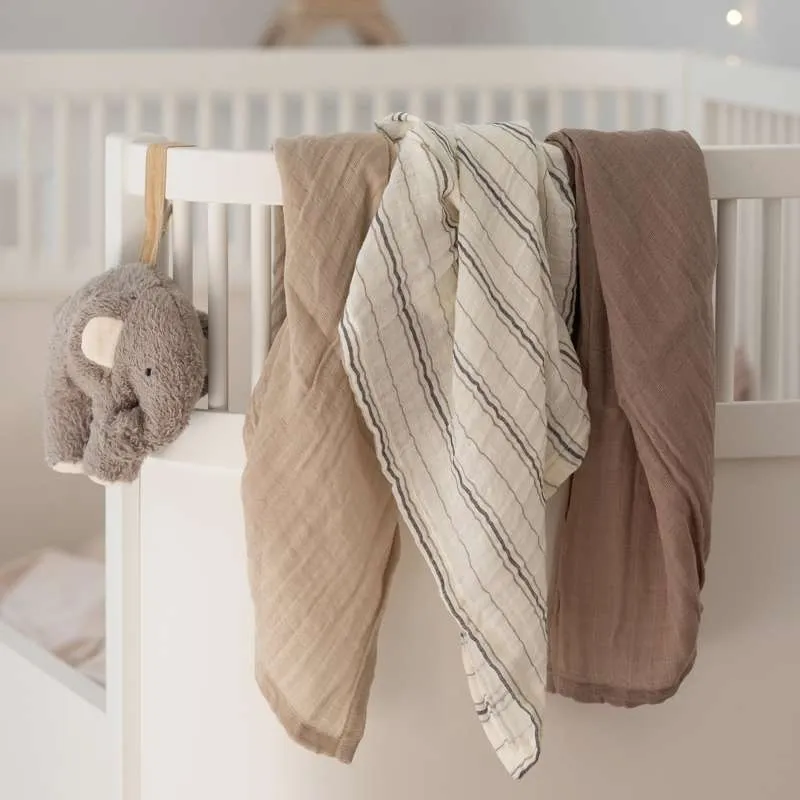 Sebra Tkaninske pelene - 3 kom. - Cream Stripe - Bež