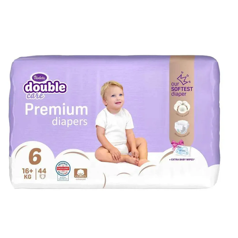 Violeta® Pelene Cotton Touch 6 (16kg+) 44 kom + vlažne maramice Water Care