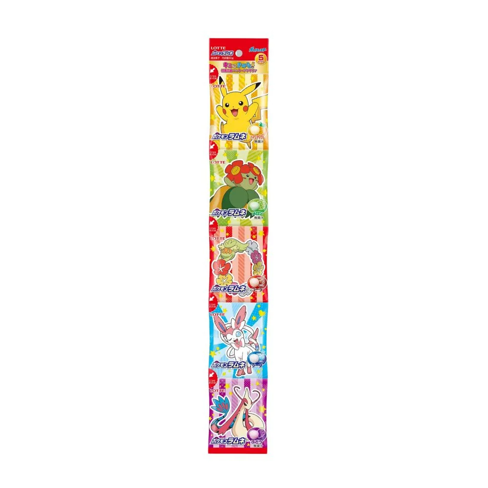 Lotte Pokemon Ramune Candy, 5 vrećica voćnih bombona od 67g
