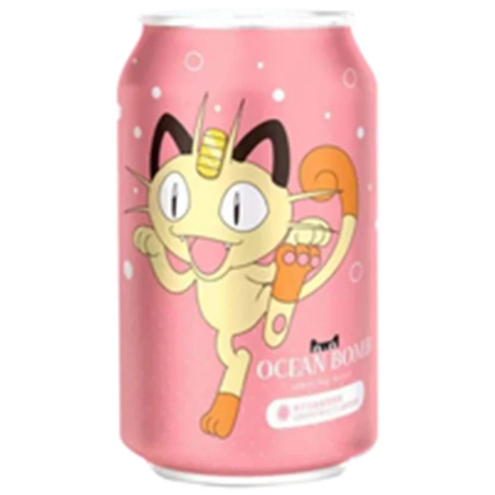 Ocean Bomb Pokemon Meowth Peach Flavour Sparkling Water, napitak od breskve od 330ml