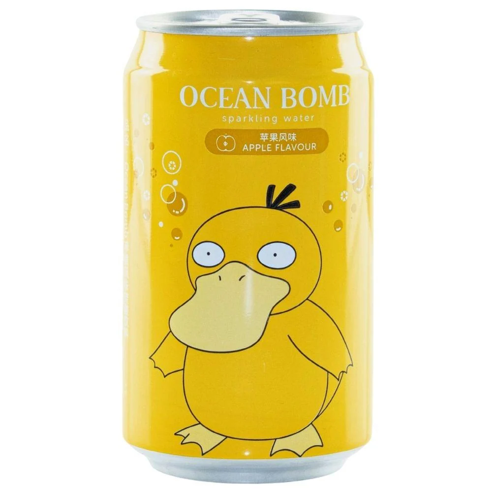 Ocean Bomb Pokemon Psyduck Apple Flavour Sparkling Water, piće s okusom jabuke od 330ml