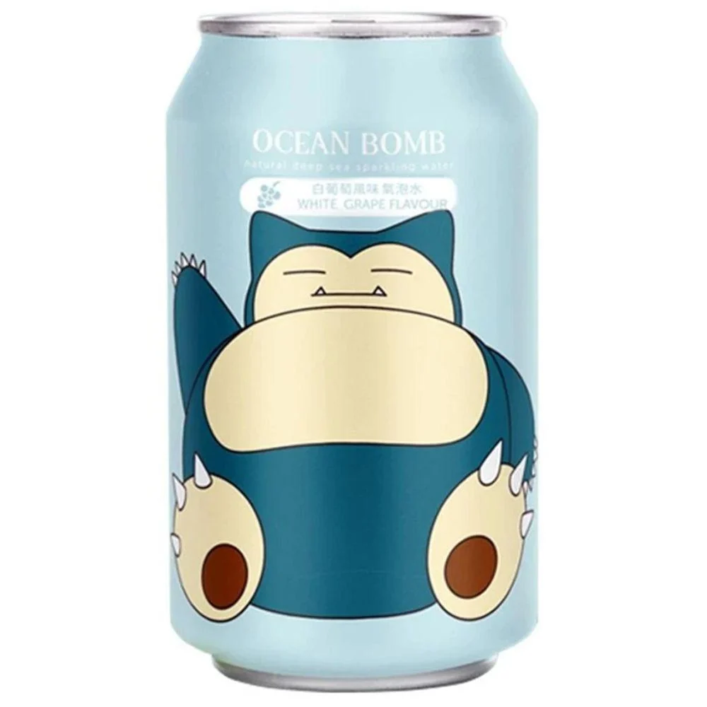 Ocean Bomb Pokemon Snorlax Grape Flavour Sparkling Water, napitak od bijelog grožđ od 330 ml
