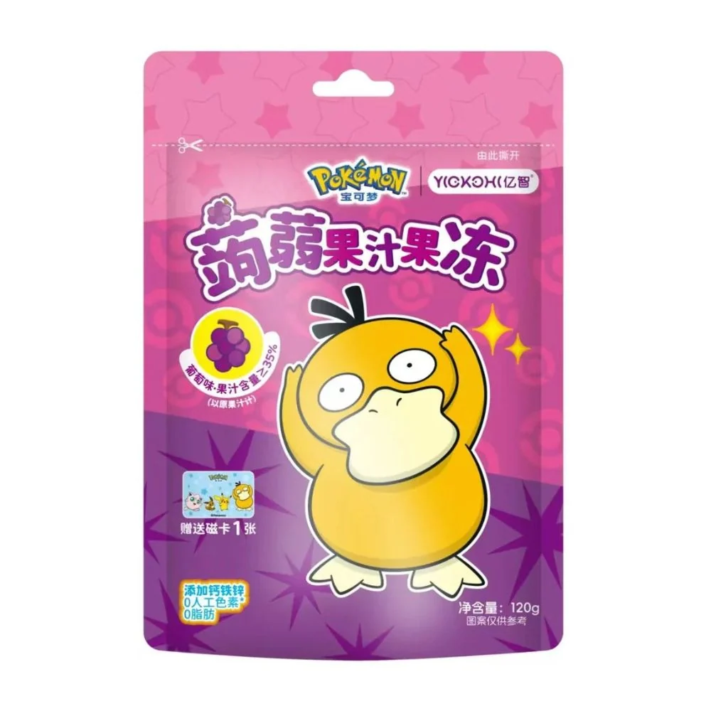 Yizhi Pokemon Psyduck Red Grape Juicy Jelly, žele s okusom grožđ od 120g