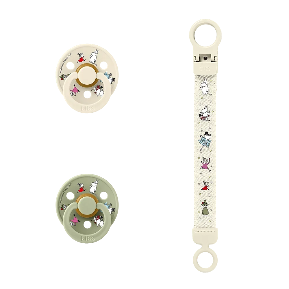 BIBS x Moomin Poklon set Duda & Držč Loop - Ivory/Sage