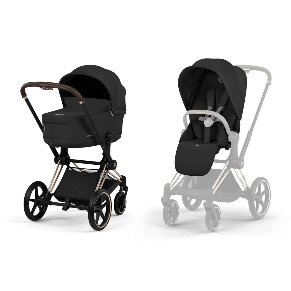 Cybex Platinum® Dječja kolica sa sklopivom košarom 2u1 Priam™ Comfort Sepia Black | Rosegold