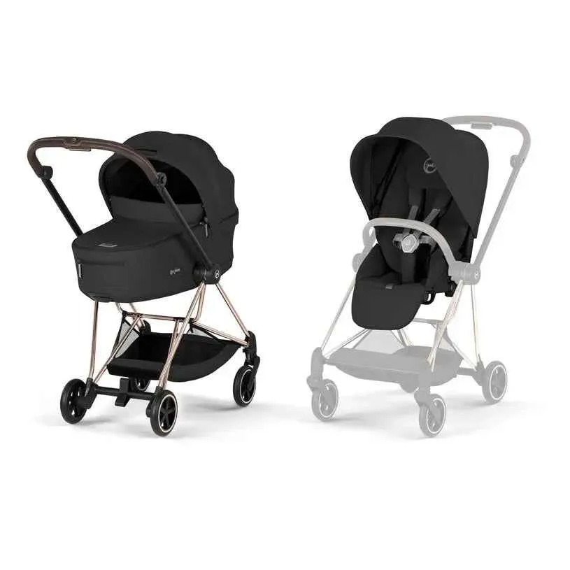 Cybex Platinum® Dječja kolica sa sklopivom košarom 2u1 Mios™ Comfort Sepia Black | Rosegold
