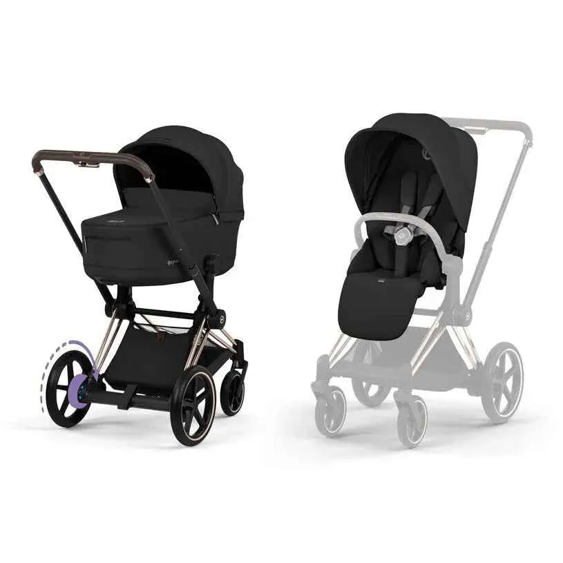 Cybex Platinum® Električna dječja kolica sa sklopivom košarom 2u1 e-Priam™ Comfort Sepia Black | Rosegold