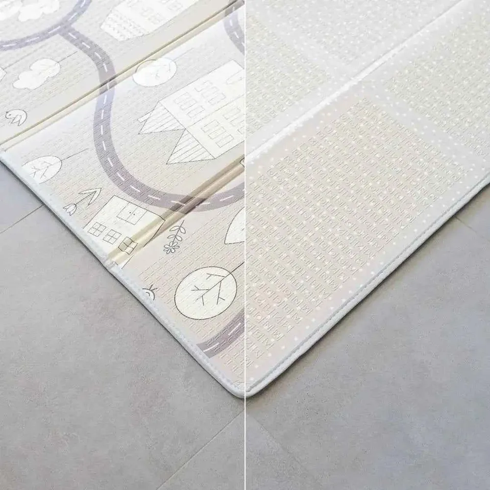 Evibell® Obostrana podloga za igru 150x190 Dots/City Grey