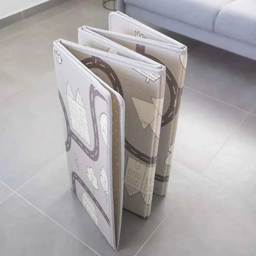 Evibell® Obostrana podloga za igru 150x190 Dots/City Grey