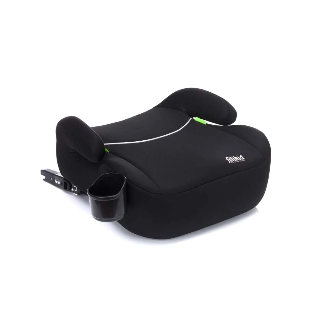 Fillikid Booster/sjedalo za auto (125-150 cm) s Isofix priključkom i držčem za čšu, crna