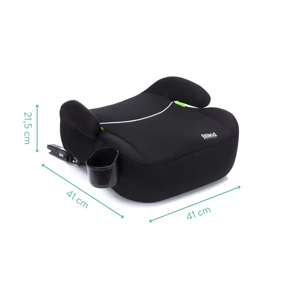 Fillikid Booster/sjedalo za auto (125-150 cm) s Isofix priključkom i držčem za čšu, crna