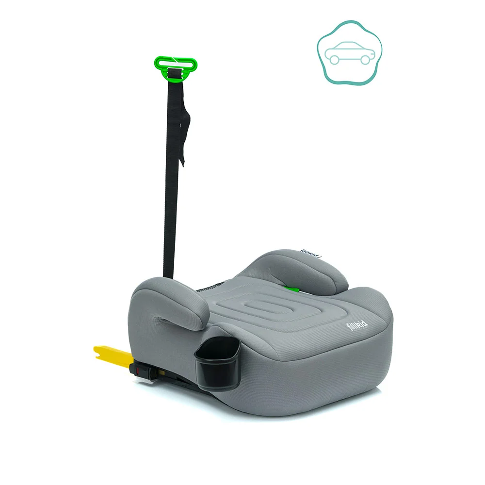 Fillikid Booster/sjedalo za auto Flip deluxe (125-150 cm) s podesivim Isofix priključkom i držčem za čšu, siva