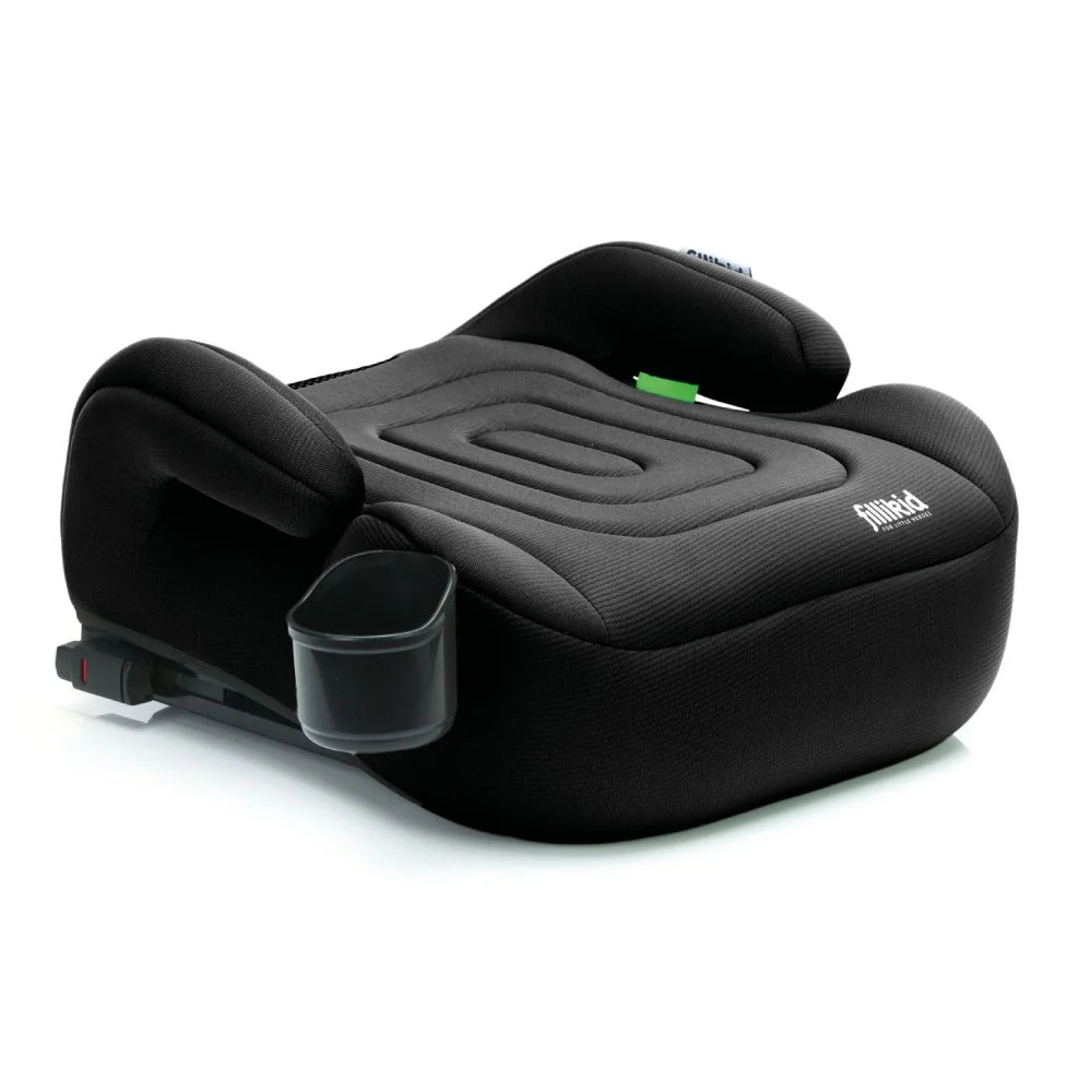 Fillikid Booster/sjedalo za auto Flip deluxe (125-150 cm) s podesivim Isofix priključkom i držčem za čšu, crna