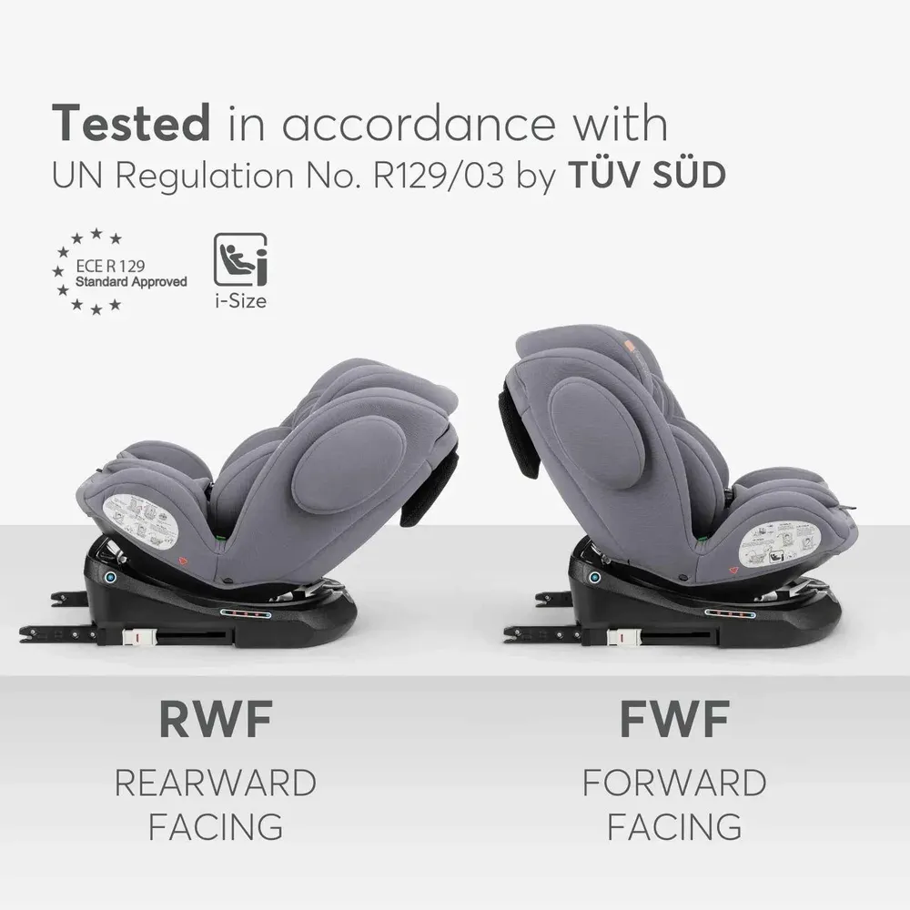 KikkaBoo® Dječja autosjedalica 360° i-Felix i-SIZE (40-150 cm) Light Grey