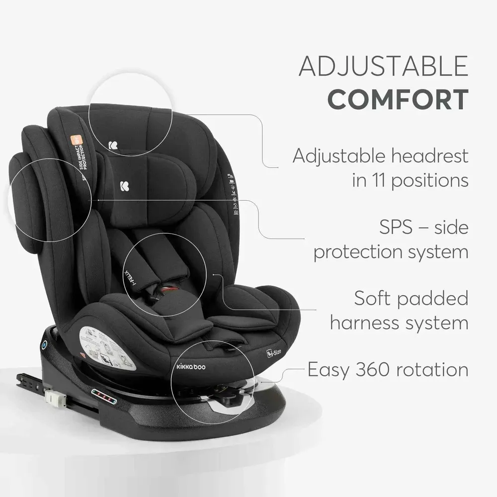 KikkaBoo® Dječja autosjedalica 360° i-Felix i-SIZE (40-150 cm) Light Grey