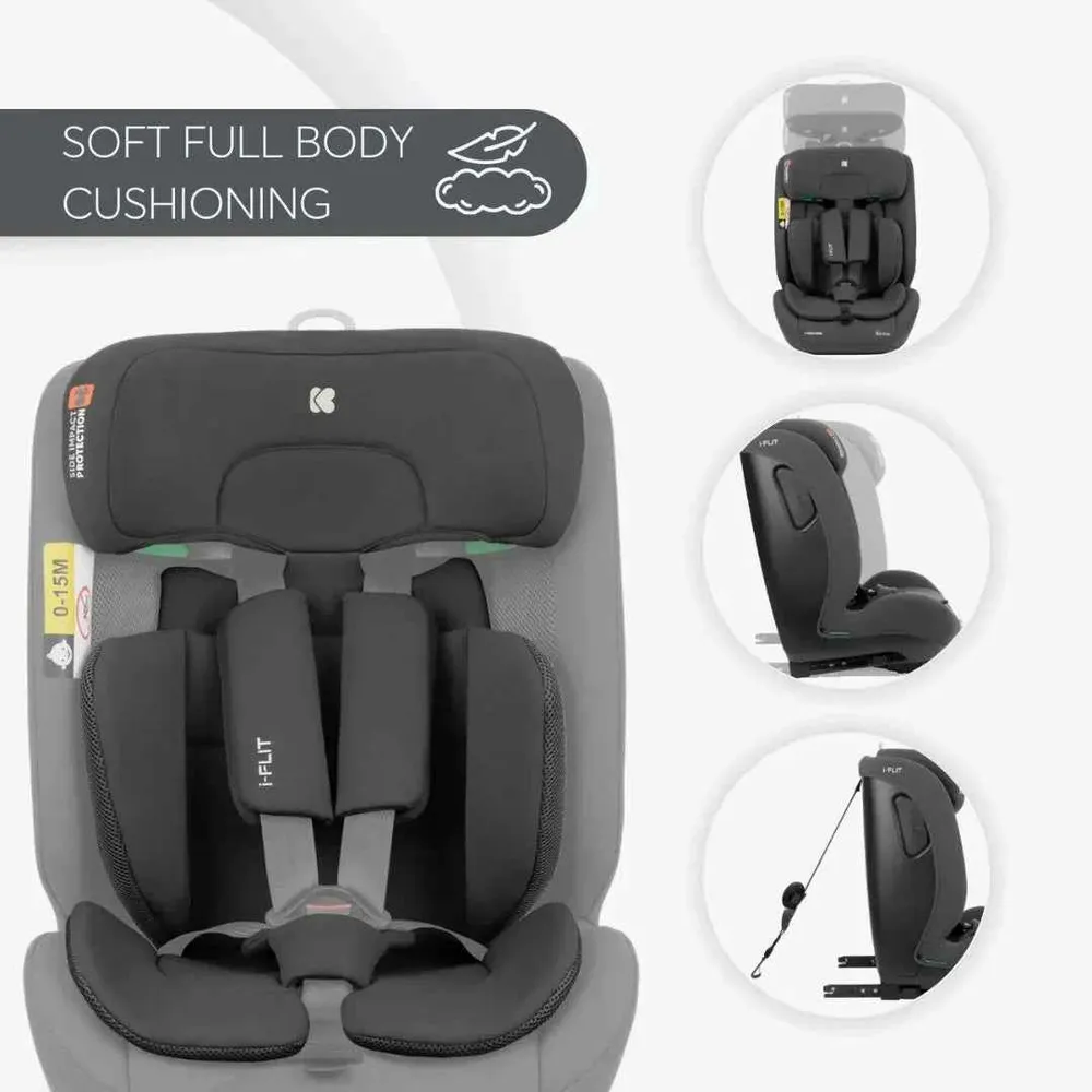 KikkaBoo® Dječja autosjedalica i-Flit i-SIZE (76-150 cm) Dark Grey