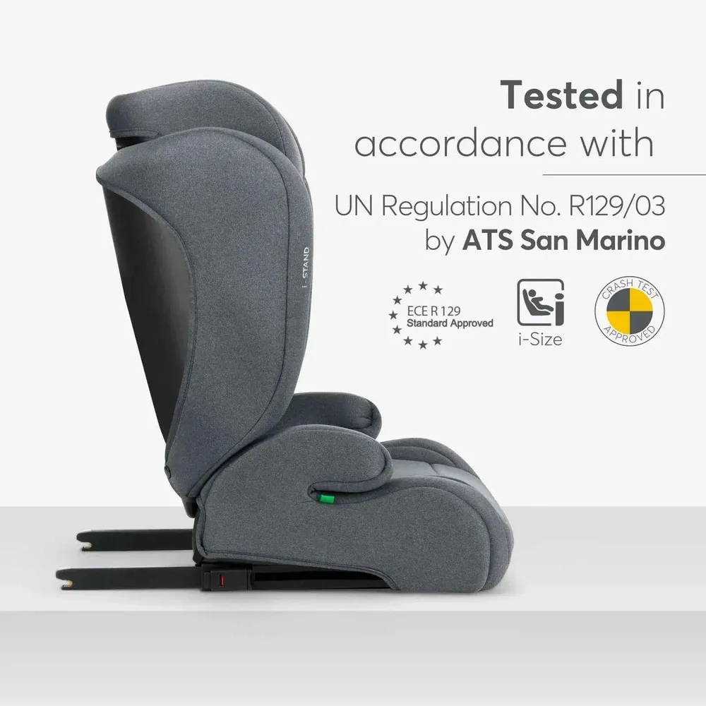 KikkaBoo® Dječja autosjedalica i-Stand i-SIZE (100-150 cm) Dark Grey