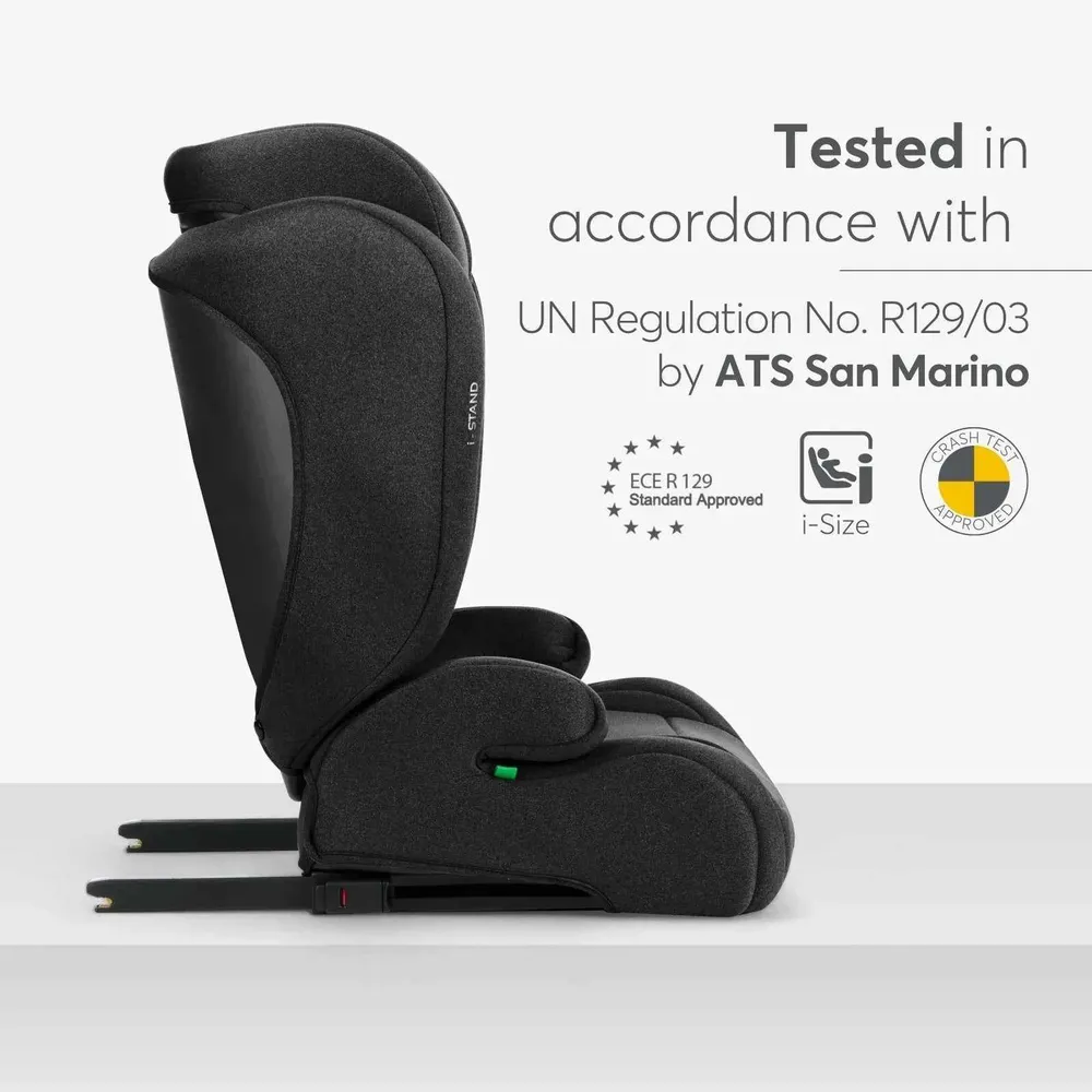 KikkaBoo® Dječja autosjedalica i-Stand i-SIZE (100-150 cm) Black