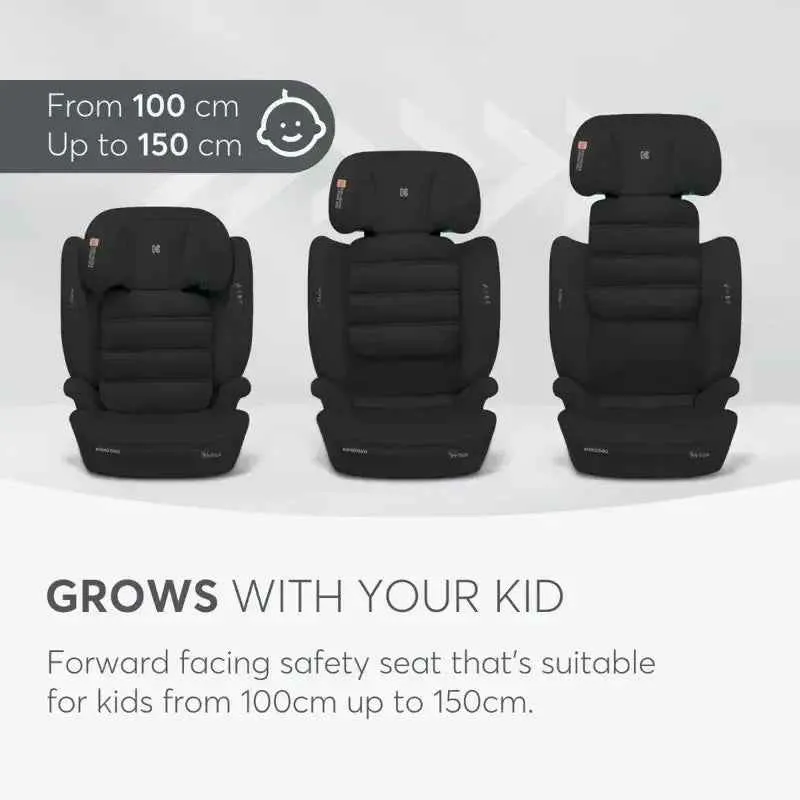 KikkaBoo® Dječja autosjedalica i-Track i-SIZE (100-150 cm) Dark Grey