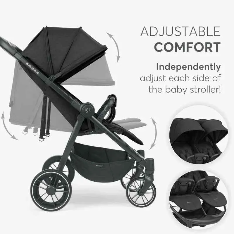 KikkaBoo® Dječja kolica za blizance Happy 2 Light Grey