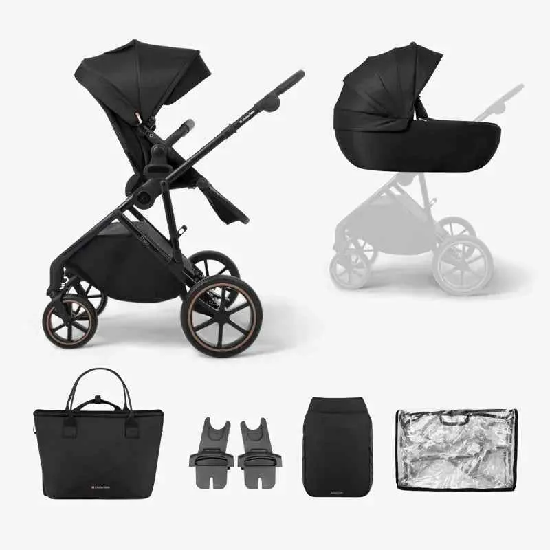 KikkaBoo® Dječja kolica s košarom 2u1 Thea Black